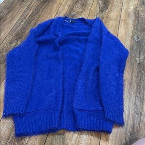 Royal blue fuzzy cardigan!!